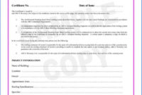 038 Template Ideas Certificate Of Final Completion Form For pertaining to Certificate Of Inspection Template
