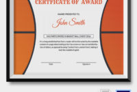 10 Basketball Sports Certificates | Certificate Templates regarding 10 Sportsmanship Certificate Templates Free