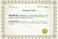 10 Best Free Stock Certificate Templates (Word, Pdf) with regard to Fresh Corporate Share Certificate Template