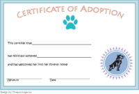 10+ Dog Adoption Certificate Free Printable Designs inside Fresh Rabbit Adoption Certificate Template 6 Ideas Free