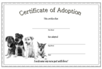 10+ Dog Adoption Certificate Free Printable Designs intended for Rabbit Adoption Certificate Template 6 Ideas Free