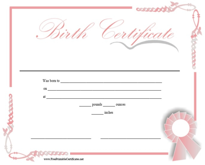 10 Free Printable Birth Certificate Templates (Word &amp;amp; Pdf intended for Fresh Novelty Birth Certificate Template