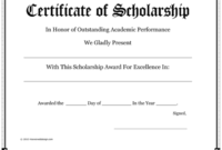 10+ Free Scholarship Award Certificate Templates (Word | Pdf) pertaining to Best 10 Scholarship Award Certificate Editable Templates