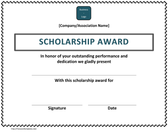 10+ Free Scholarship Award Certificate Templates (Word | Pdf) within Best 10 Scholarship Award Certificate Editable Templates