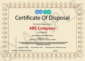 10 Items That Should Be Included In A Certificate Of pertaining to Fresh Certificate Of Disposal Template