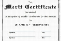 10+ Merit Certificate Templates | Word, Excel & Pdf inside Fresh Merit Award Certificate Templates