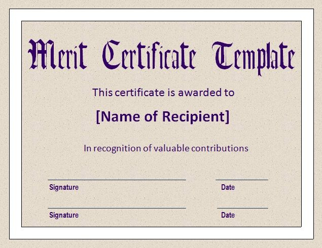 10+ Merit Certificate Templates | Word, Excel &amp;amp; Pdf regarding Fresh Merit Award Certificate Templates