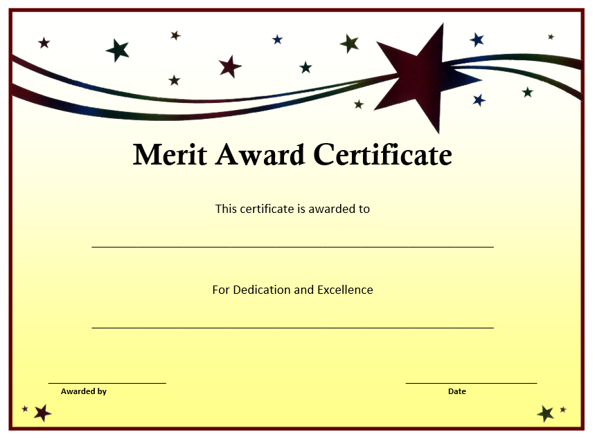 10+ Merit Certificate Templates | Word, Excel &amp; Pdf within Fresh Certificate Of Merit Templates Editable