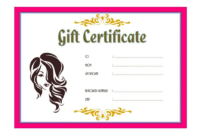 10+ Salon Gift Certificate Template Free Printable Designs inside Hair Salon Gift Certificate Templates