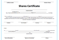 10+ Share Certificate Templates | Word, Excel & Pdf in Fresh Template For Share Certificate