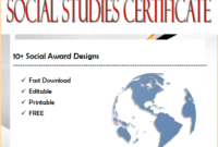 10+ Social Studies Certificate Templates Free Download with regard to Editable Certificate Social Studies