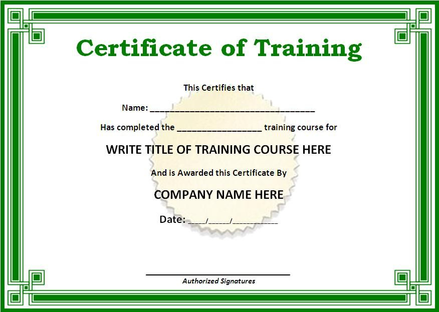 10+ Training Certificate Templates | Free Printable Word for Quality Template For Training Certificate