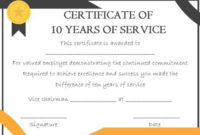 10 Years Service Award Certificate: 10 Templates To Honor for Recognition Of Service Certificate Template