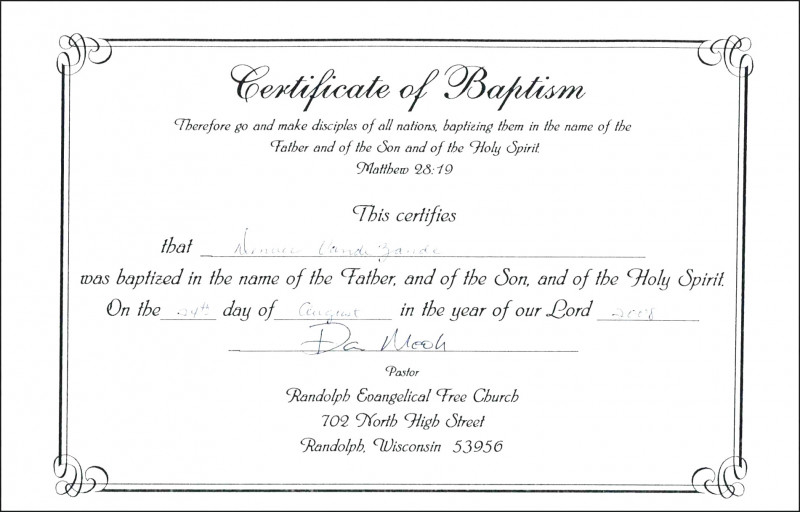 100+ Certificate Templates Ideas | Certificate Templates with Unique Baptism Certificate Template Word 9 Fresh Ideas