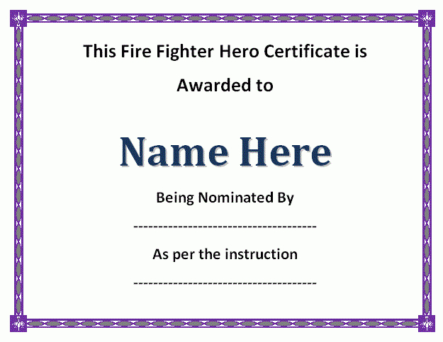 11+ Firefighter Certificate Templates | Free Printable Word regarding Fresh Firefighter Certificate Template Ideas