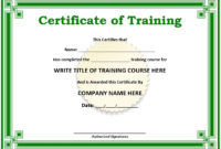 11 Free Sample Training Certificate Templates – Printable for Quality Template For Training Certificate