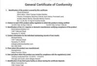 11+ General Certificate Of Conformity Examples – Pdf, Word throughout Conformity Certificate Template