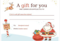 11+ Kids Christmas Certificate Templates | Free Printable throughout Best Christmas Gift Certificate Template Free