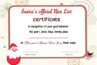 11 Naughty Or Nice Certificates (Fun And Exciting From Santa intended for New Santas Nice List Certificate Template Free