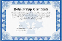 11+ Scholarship Certificate Templates | Free Word & Pdf with Scholarship Certificate Template Word