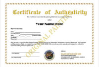 12+ Certificate Of Authenticity Templates – Word Excel Samples inside Best Certificate Of Authenticity Templates