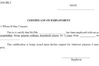 12 Free Sample Employment Certificate Templates – Printable inside Quality Construction Certificate Template 10 Docs Free