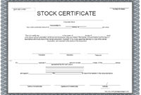 12 Free Sample Stock Shares Certificate Templates intended for Unique Editable Stock Certificate Template