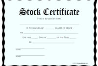 12 Free Sample Stock Shares Certificate Templates within Unique Share Certificate Template Pdf