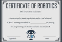 12+ Robotics Certificate Templates For Training Institutes pertaining to Unique Robotics Certificate Template Free