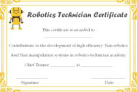 12+ Robotics Certificate Templates For Training Institutes regarding Unique Robotics Certificate Template Free
