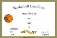 13 Free Sample Basketball Certificate Templates – Printable inside Unique Basketball Certificate Template