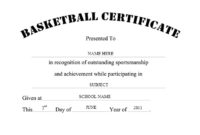 13 Free Sample Basketball Certificate Templates – Printable throughout New Basketball Certificate Template Free 13 Designs