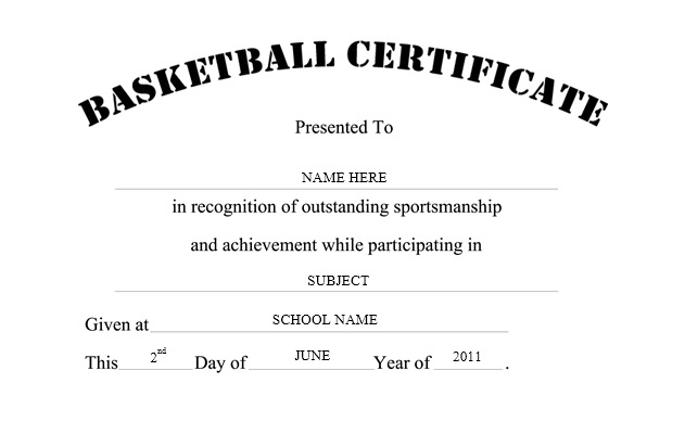 13 Free Sample Basketball Certificate Templates - Printable throughout New Basketball Certificate Template Free 13 Designs