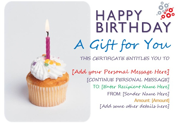 13 Free Sample Birthday Gift Certificate Templates with regard to Unique Happy Birthday Gift Certificate