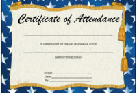 13 Free Sample Perfect Attendance Certificate Templates with regard to Unique Perfect Attendance Certificate Template Free