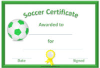 13 Free Sample Soccer Certificate Templates – Printable Samples in Fresh Soccer Award Certificate Templates Free
