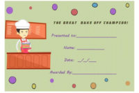14+ Cake Competition Certificates For Bake-Off & Cake intended for Bake Off Certificate Template