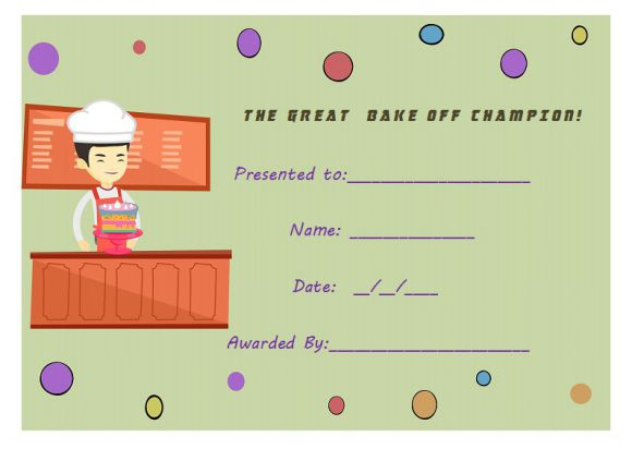 14+ Cake Competition Certificates For Bake-Off &amp;amp; Cake intended for Bake Off Certificate Template