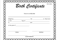 14 Free Birth Certificate Templates In Ms Word & Pdf intended for Best Editable Birth Certificate Template