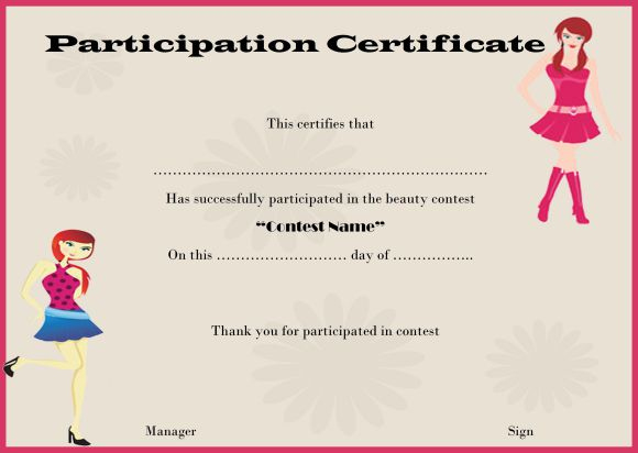 14+ Free Pageant Certificate Templates For Your Next Contest intended for Unique Pageant Certificate Template