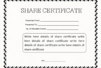 14+ Share Certificate Templates | Free Word & Pdf Samples intended for Blank Share Certificate Template Free