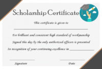15+ College Scholarship Certificate Templates For Students within Fresh Scholarship Certificate Template