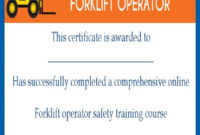 15+Forklift Certification Card Template For Training in Best Forklift Certification Template