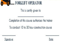 15+Forklift Certification Card Template For Training intended for Forklift Certification Card Template