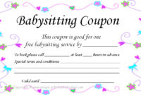 17 Blank Babysitting Card Template Design Images – Printable with regard to Babysitting Gift Certificate Template