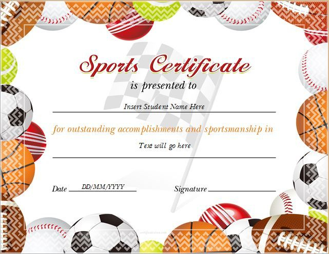 17+ Sports Certificate Templates | Free Printable Word &amp;amp; Pdf regarding New 10 Sportsmanship Certificate Templates Free