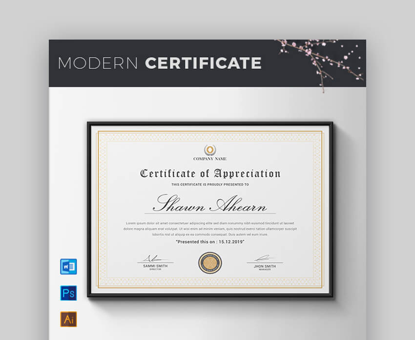 18 Best Free Certificate Templates (Printable Editable with regard to Editable Certificate Of Appreciation Templates