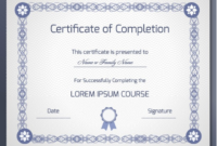 18 Free Certificate Of Completion Templates | Utemplates throughout Class Completion Certificate Template
