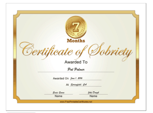 18 Free Certificate Of Completion Templates | Utemplates within Certificate Of Sobriety Template Free