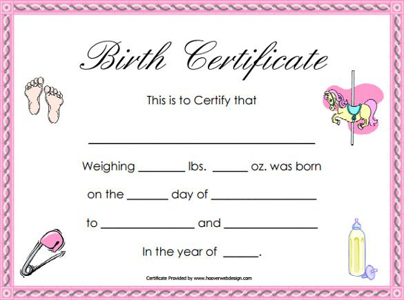19+ Birth Certificate Templates | Word, Excel &amp; Pdf regarding Baby Doll Birth Certificate Template